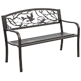 thumbnail of Outsunny banco de jardín de acero banco de exterior con apoyabrazos y respaldo con imagen de animales carga 240 kg para patio terraza 127x60x85 cm