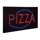 thumbnail of Securit® Panneau LED – PIZZA – Lumières Rouges & Bleues Clignotantes – Noir – Adaptateur 220V + Câble 130 cm