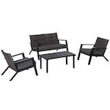 thumbnail of Outsunny Conjunto de Muebles de Jardín de Ratán 4 Piezas Juego de Muebles de Exterior con Sofá de 2 Plazas Sofás Individuales y Mesa de Centro