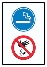 thumbnail of Schild Raucherbereich Boden verboten Symbol hochkant A1 (594x841mm)