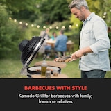 thumbnail of Queensize Kamado Grill Thermometer abnehmbare Seitenteile schwarz Schwarz