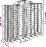 thumbnail of vidaXL Gabionen mit Hochbogen 5 Stk. 200x50x160/180cm Verzinktes Eisen