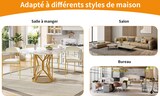 thumbnail of Esstisch rund 100x100x76 cm MDF Marmoroptik mit Metallgestell verstellbare Füße hohe Stabilität für Esszimmer Wohnzimmer Gold