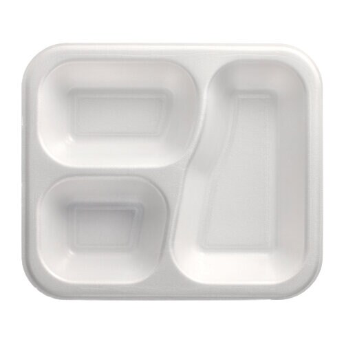 Starpak 100 Siegelschalen, XPS 3-geteilt 925 ml 4,2 cm x 21,2 cm x 25 cm weiss laminiert