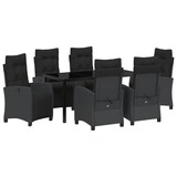 thumbnail of vidaXL 7-teiliges Garten-Esszimmer Set - Schwarz - Poly Rattan