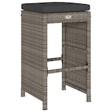 thumbnail of vidaXL Garten-Barhocker mit Kissen 4 Stk. Grau Poly Rattan