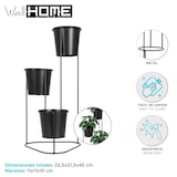 thumbnail of WellHome - Metallvase mit 3 Töpfen (Ø11x10cm) mit schwarzem Rahmen 46,5cm