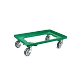 thumbnail of PROREGAL Transportroller Kistenroller Logistikroller mit Gummiräder grün | HxBxT 15x60,7x40,7cm | Offen | 2 Lenkrollen & 2 Bockrollen | 2 Stück
