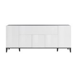 thumbnail of Dmora Credenza Vittorio, Madia da cucina a 6 ante, Buffet da soggiorno, 100% Made in Italy, cm 200x40h82, Bianco lucido e Ardesia