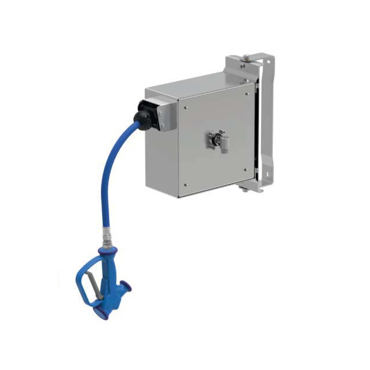 Geschlossener Schlauchaufroller zur Wandmontage Edelstahl 5m