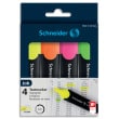 SCHNEIDER SN50-1500 Textmarker Job 150 Universal - 1 + 5 mm, Keilspitze, sortiert, 4er Etui