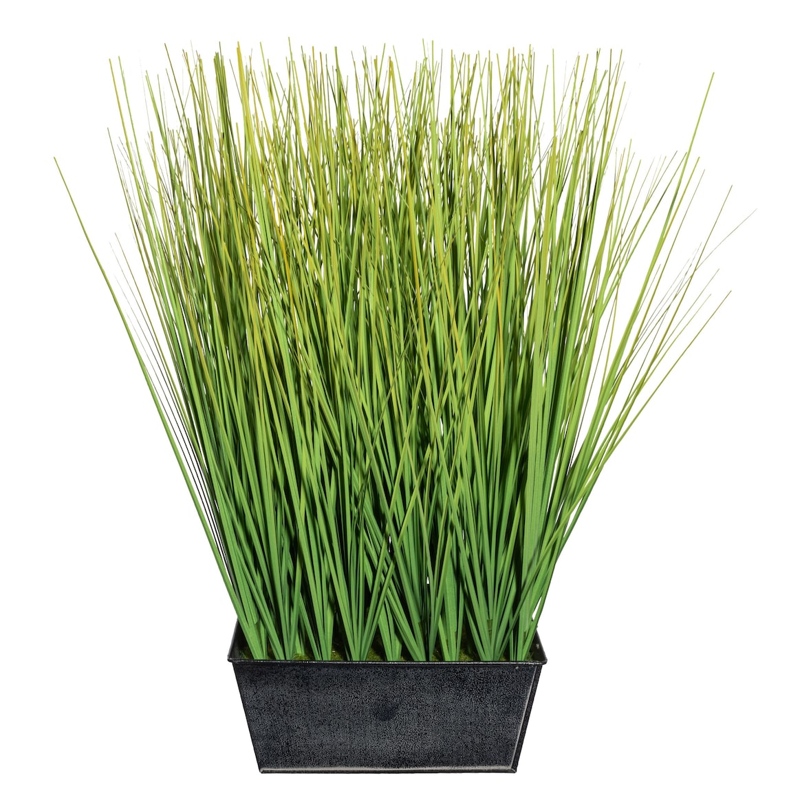 CREATIV green künstliche Pflanze Gras,ca 46cm grün im Zinkkasten schwarz 20x14x9cm