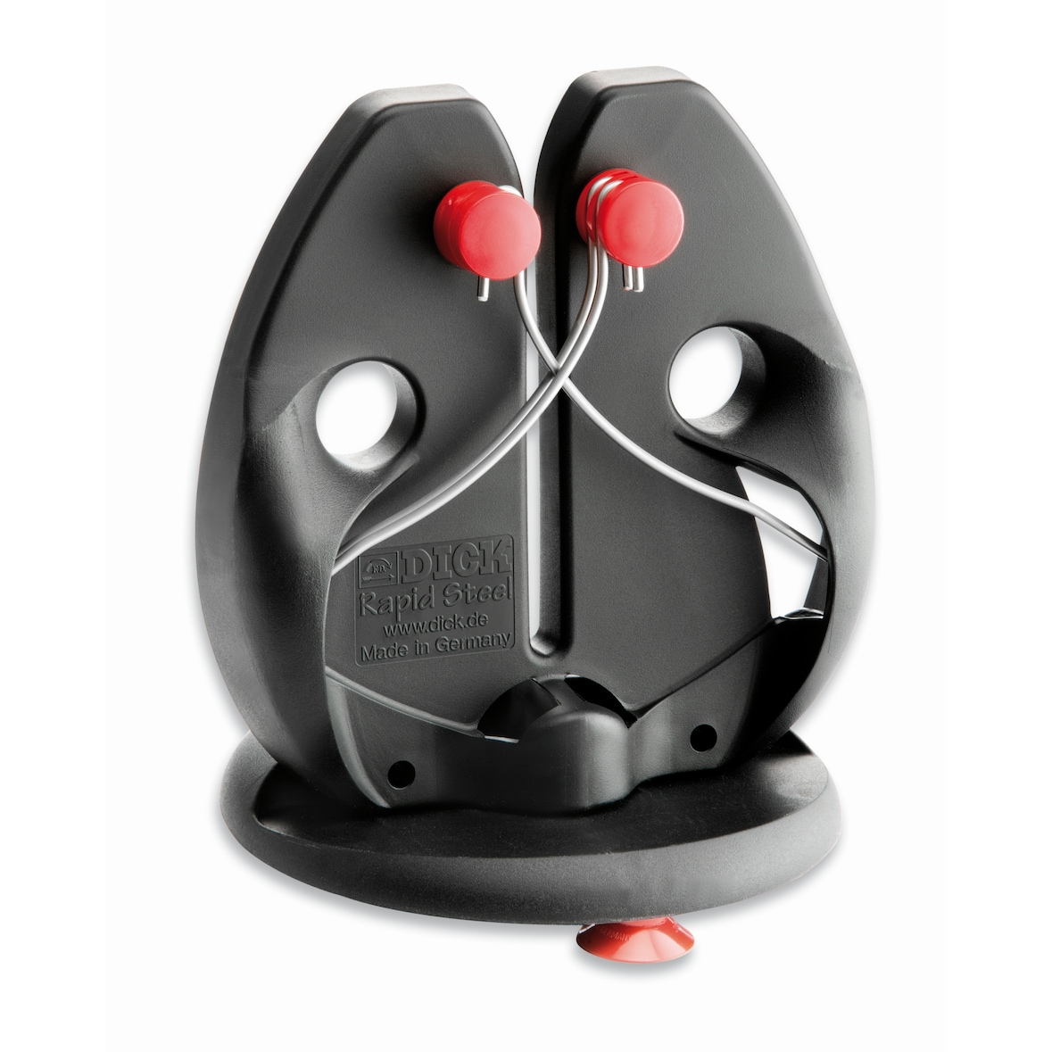 F. DICK Messerschärfer zum Durchziehen (spezielle Schärfstäbe, Standplatte, Saugnapf, einfaches Schärfen) Rapid Steel Action 9009200