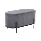 thumbnail of SalesFever Polsterhocker | Stoffbezug in Cord-Optik | Metallgestell | B 80 x T 40 x H 42 cm | grau – schwarz