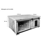 thumbnail of Couchtisch mit Schiebetür und 3 Fächern Akazie massiv 110 x 45 x 70 cm nussbaum LIBRO