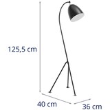 thumbnail of Uniprodo - Uniprodo UNI_LD_08 Lampe arquée sur pied avec abat-jour mobile Culot E27 40 W Hauteur 125 cm