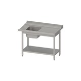 thumbnail of Stalgast Edelstahl Zulauftisch, Korbführung mit Gefälle, mit Grundboden, ein Becken 800x750x880 mm, Anbauseite rechts, verschweißt