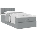 thumbnail of vidaXL Ottoman-Bett mit Matratze Hellgrau 100x200 cm Stoff