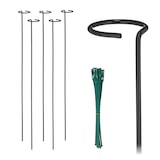 thumbnail of Relaxdays Pflanzstäbe Metall, 6er Set, Rankstäbe mit Ring, 80 cm lang, Metallstäbe Garten, mit Pflanzenbindern, schwarz