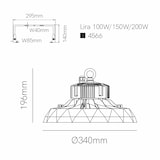 thumbnail of Lámpara LED industrial UFO LENS SWITCH 60W/80W/100W 100-260V