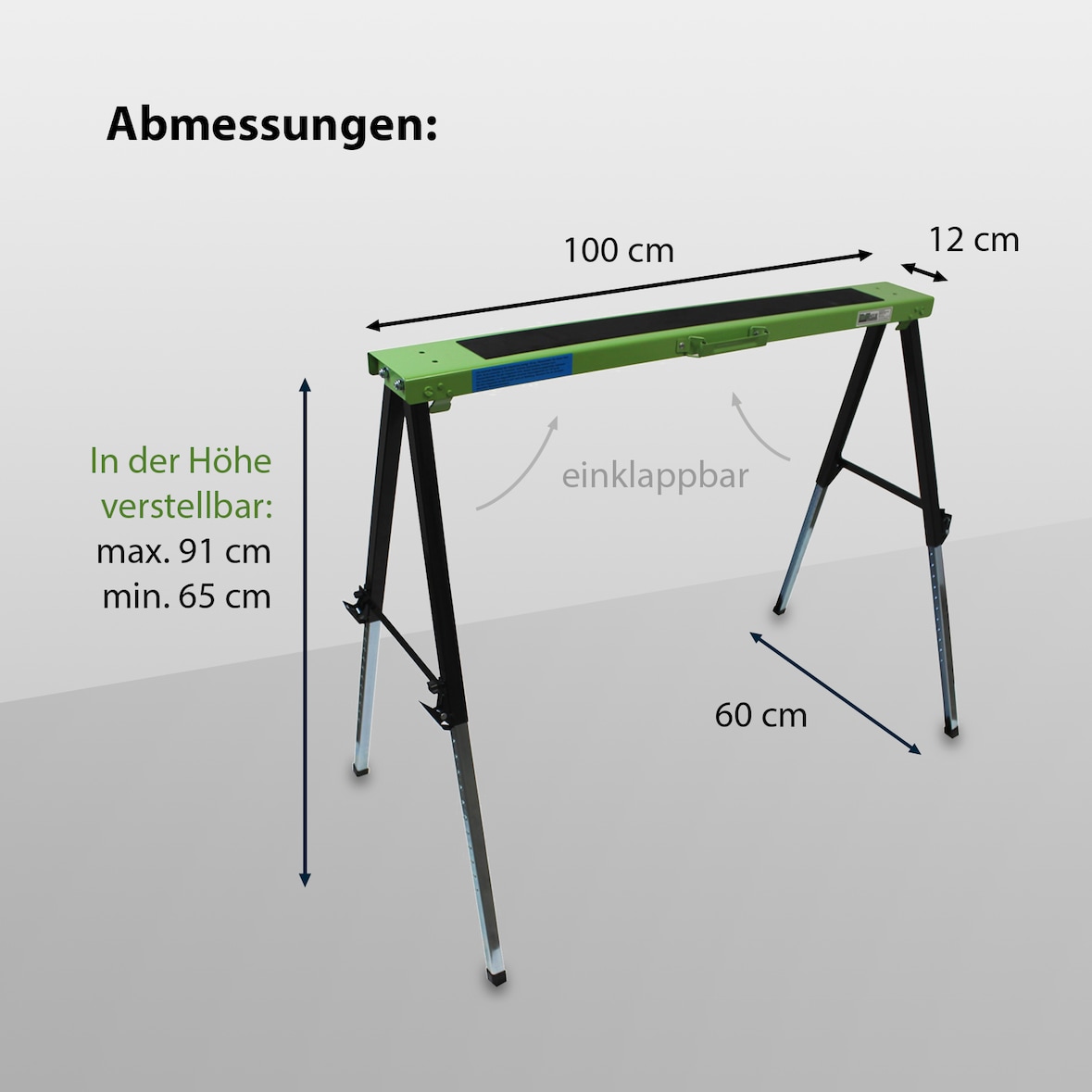 4x Arbeitsböcke klappbar höhenverstellbar bis 91 cm Unterstellböcke Stützböcke Klappböcke