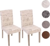 thumbnail of CHEFGASTRO 2er-Set Esszimmerstuhl klassisch und zeitlos HxBxT 90x43x56cm Sitzhöhe 45cm Küchenstuhl Textil mit Schriftzug Beine Struktur - Eiche Grau