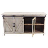 thumbnail of Mobile credenza madia da interno soggiorno in acciaio e legno con 2 ante centrali scorrevoli e 2 ante laterali battenti Linea Industrial