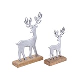 thumbnail of Dekofigur 2er Set Hirsche Aufsteller 14/20x22/32cm Masterbox 8-teilig Aluminium