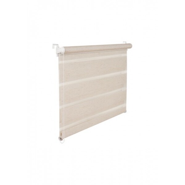 Doppelrollo Duorollo 45 cm breit 200 cm lang natur beige inkl. Seilzug Fensterrollo Klemmrollo Jalou