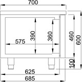 thumbnail of Kühltisch LIEST | 2x Schublade | 180 Liter, HxBxT 60x120x70cm | -2/+8°C | Edelstahl | + CHEFGASTRO Geschirrtuch