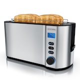 thumbnail of Arendo Toaster Edelstahl Langschlitz 4 Scheiben, Doppelwandgehäuse, integrierter Brötchenaufsatz, 6 Bräunungsstufen, Brotzentrierung automatisch