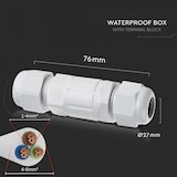 thumbnail of IP68 Kabelverbinder Klemmleiste Muffe Wasserdicht Kabeldicke: 4-6,5mm 3 Polig Kabelquerschnitt: 1 bis 4mm² ( bis 230V) weiß