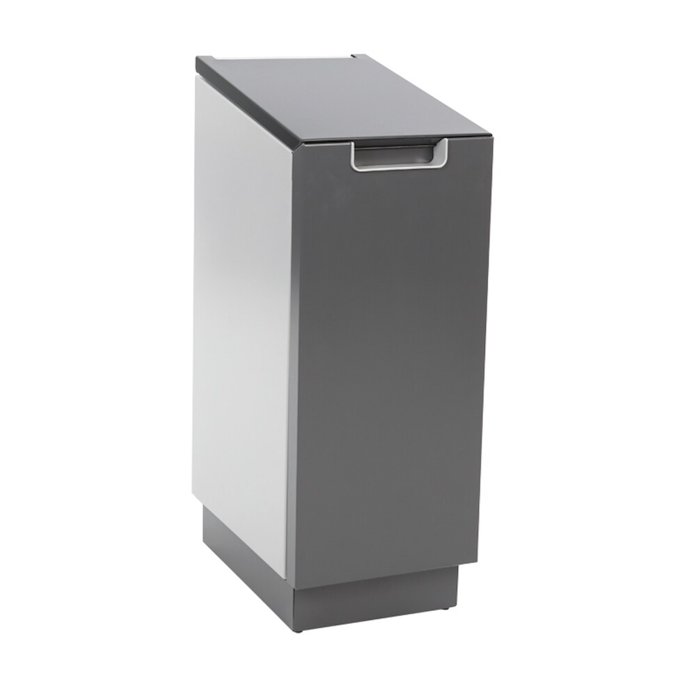 PROREGAL Feuersicherer Wertstoffsammler Connector Bin mit Hebedeckel | 55 Liter, HxBxT 81,6x30,3x45,2cm | Aluminium | Anthrazit / Grau