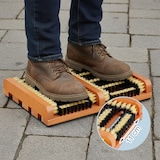 thumbnail of Relaxdays Schuhabstreifer mit Bürsten, rutschfester Boden, Holz, Schuhabtreter außen, Schuhschmutzbürste, braun/schwarz