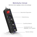 thumbnail of Helos Steckdosenleiste CLASSIC, 3-fach, schwarz, 5,0m, mit Schalter