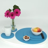 thumbnail of BIASTO - Premium Filz Untersetzer - rund 10cm - Farbe: hellblau (HF006). Design Glas-Untersetzer für Getränke, Tisch, Bar, Tasse, Vase