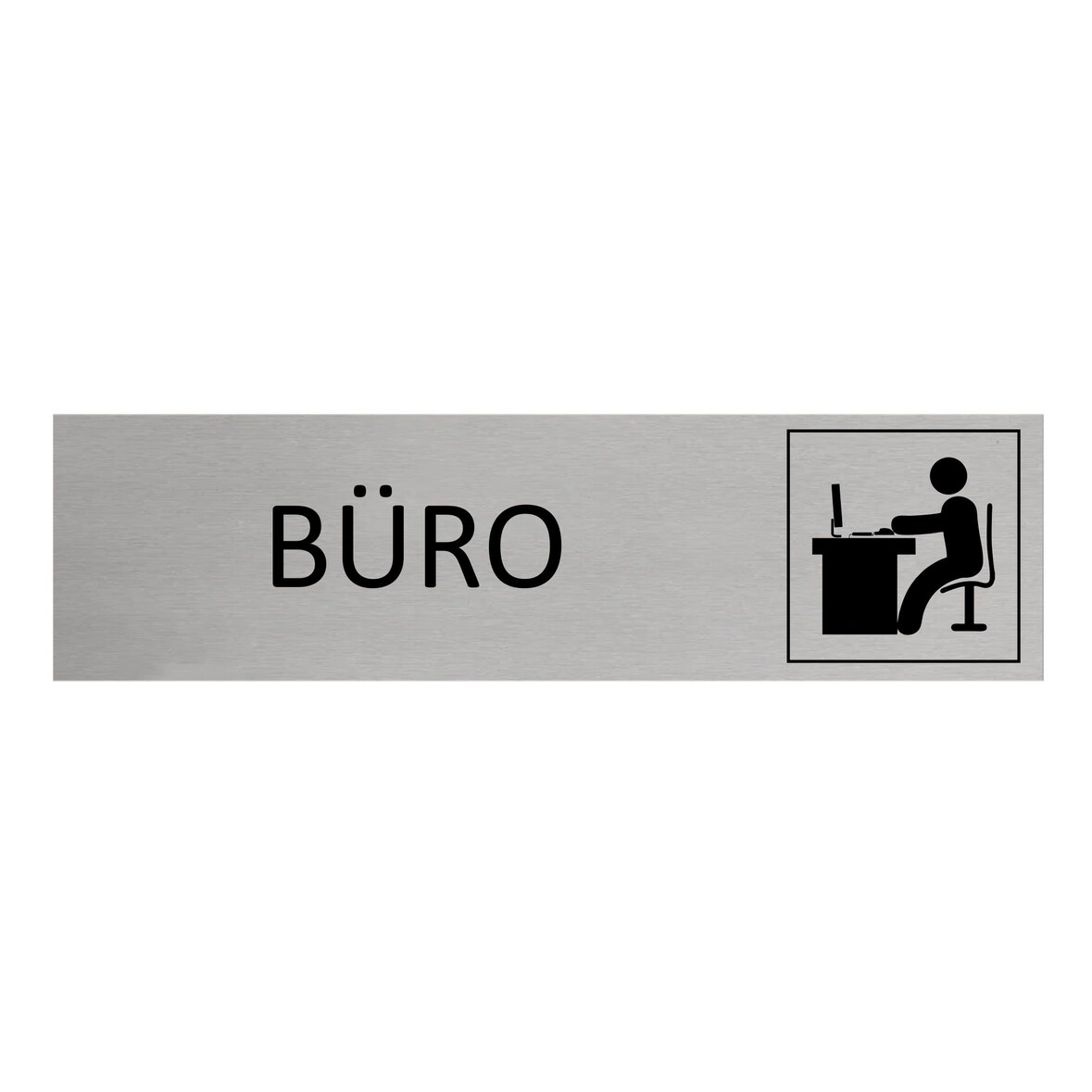 CombiCraft Aluminium Türschild Büro 165x45mm mit 3M-Tape zur Befestigung, einfache Kennzeichnung von Räumen und Bereichen