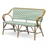 thumbnail of Banquette de terrasse ALMA - Tressage vert foncé et blanc