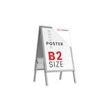 thumbnail of ALLboards Doppelseitige Werbetafel, Kundenstopper, Größe: B2, in einem silbernen Aluminiumrahmen, abschließbar