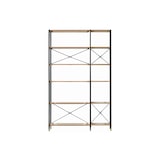 thumbnail of Möbilia Regal-Set | 1 breites Regal, 1 schmales Regal | MDF mit Akazie-Dekor, Gestell Metall | B127,5 x T30 x H210 cm | natur-schwarz | 12020086