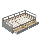 thumbnail of Ausziehbares Schlafsofa 90/180x200 cm aus Kiefernholz mit Stauraum – Elegantes Design und hoher Komfort Grau