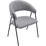 thumbnail of tectake Eetkamerstoel Bedano, gestoffeerd, geweven stof, 150 kg - grijs, Set van 6 - 405519