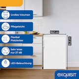 thumbnail of Exquisit Kühlschrank ohne Gefrierfach, 133 l, Energieklasse C, 3 Glasablagen, LED-Beleuchtung, wechselbarer Türanschlag, KS516-V-H-010C weiss