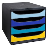 thumbnail of Exacompta 3104202D BEE BLUE, Schubladenbox mit 4 Schubfächern BIG BOX - Farben sortiert