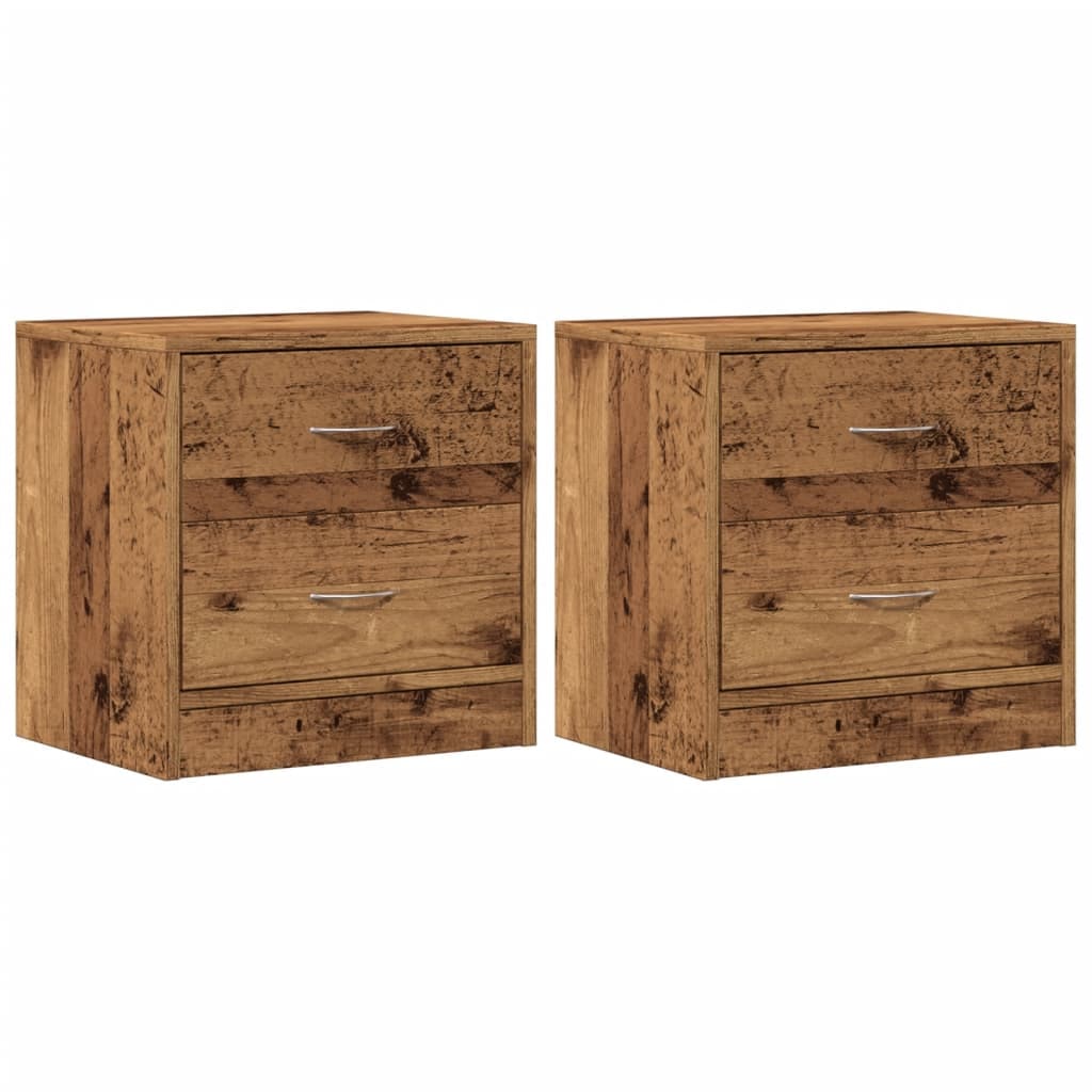 Tables de chevet 2 pcs vieux bois 40x30x40 cm bois d'ingénierie – Modèle Granit Bois