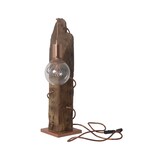 thumbnail of Lampe à poser artisanale - Poutre patinée, douille et fils cuivrés - Fabriquée à la main en France