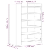 thumbnail of vidaXL Schuhschrank Schwarz 74,5x37,5x100 cm Holzwerkstoff