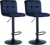 thumbnail of CHEFGASTRO 2er Set Barhocker ALASKA Samt Schwarz HxBxT 94x46x47cm Samt Blau Barstuhl