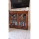 thumbnail of shopinnovativo -Libreria 2 ante 2 cassetti arte povera in legno massello e mdf con rifinitura in noce 110X40X100 H