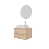 thumbnail of Ensemble meuble simple vasque SORRENTO 60cm + vasque + robinet + miroir